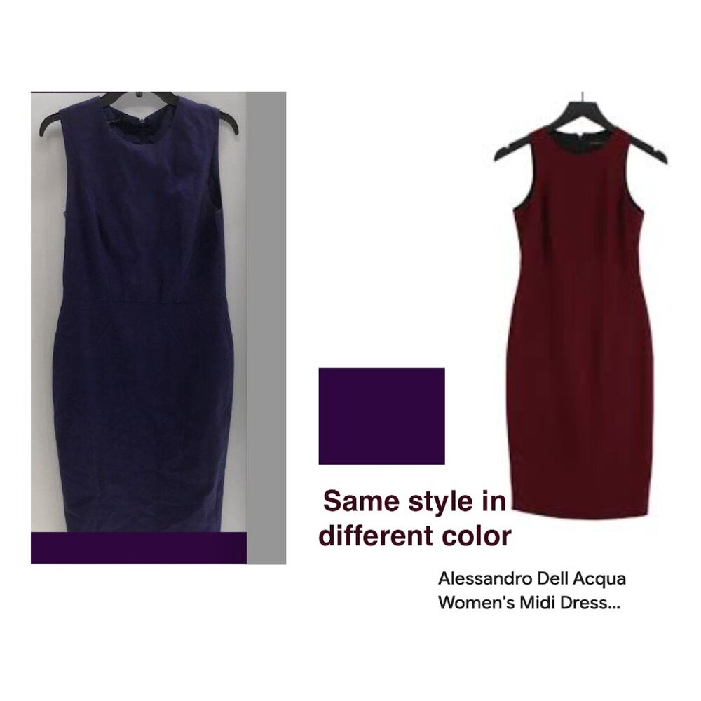 Alessandro Dell'Acqua Women's Purple Sleeveless Sheath Dress, Size IT 46 (US 12)